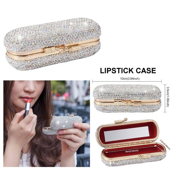 NWT Sparkling Crystal Rhinestone Bling Silver Stocking Stuffers Makeup B… - Picture 9 of 17